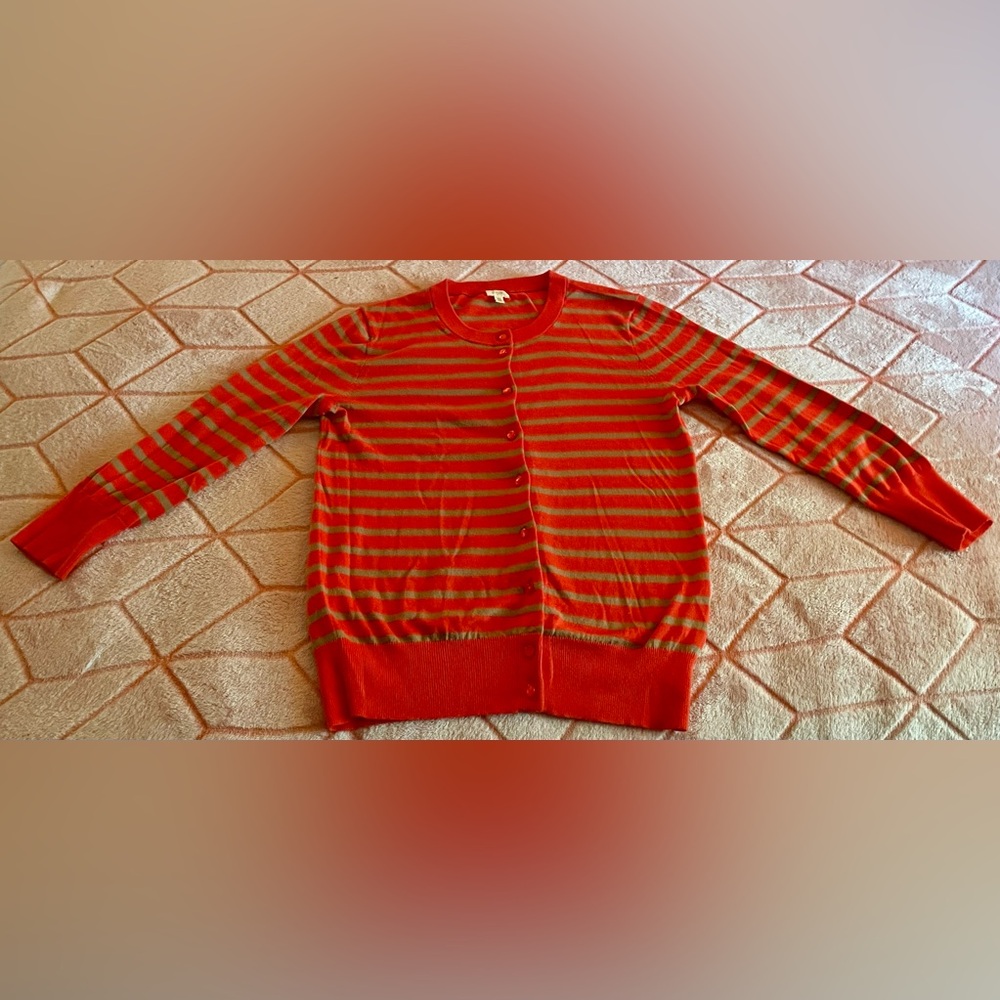 🫒 J. Crew Button Down Striped Cardigan 🫒
